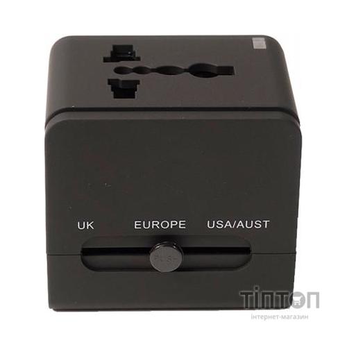 Зарядний пристрій PowerPlant Международный адаптер 220В + 2*USB max2.1A (DV00DV5067)