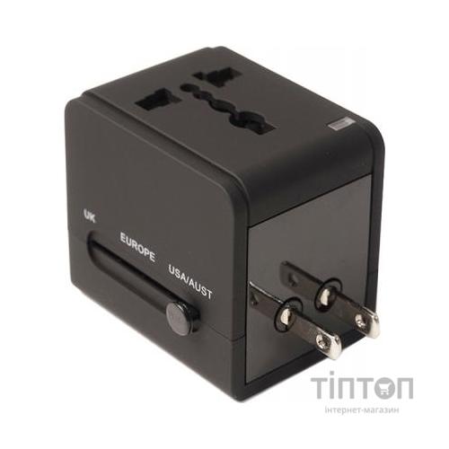 Зарядний пристрій PowerPlant Международный адаптер 220В + 2*USB max2.1A (DV00DV5067)