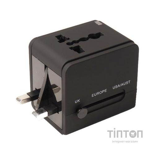 Зарядний пристрій PowerPlant Международный адаптер 220В + 2*USB max2.1A (DV00DV5067)