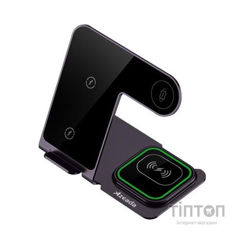 Зарядний пристрій Proda Azeada Metal 15W 3 in 1 PD-W19 Black (PD-W19-BK)