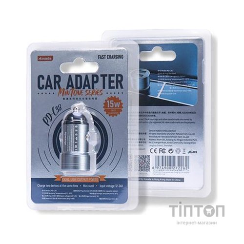 Зарядний пристрій Proda Azeada Mintone PD-C38 2 USB, 2.4A (PD-C38-BK)