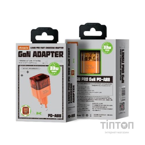 Зарядний пристрій Proda Azeada PD-A88 33W GAN Orange (PD-A88-OR)