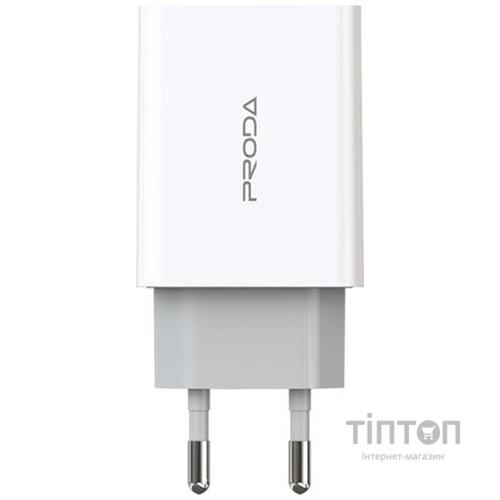 Зарядний пристрій Proda PD-A28i 2хUSB 2.4A + USB Ligthtning 1.0m (PD-A28i-WH)