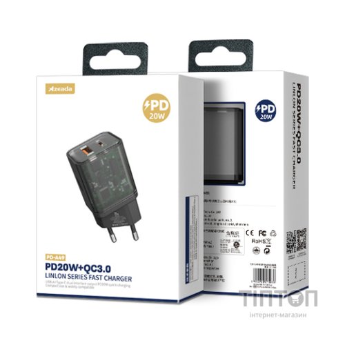 Зарядний пристрій Proda Xinrui A49 Fast Cherge 20W + Quick Charge (PD-A49-BK)