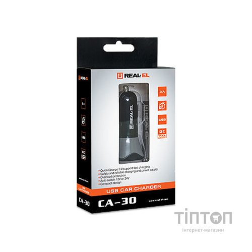 Зарядний пристрій REAL-EL CA-30 black (EL123160011)