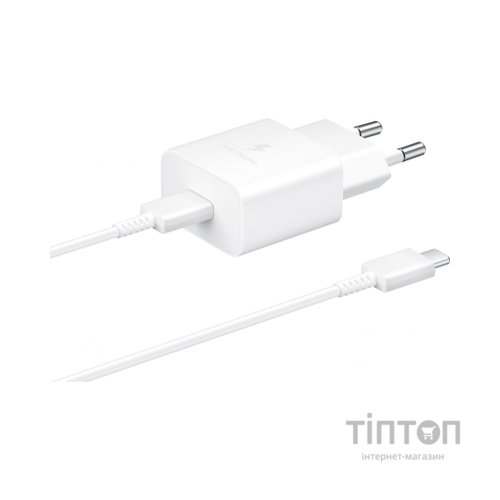 Зарядний пристрій Samsung 15W Power Adapter (w C to C Cable) White (EP-T1510XWEGRU)