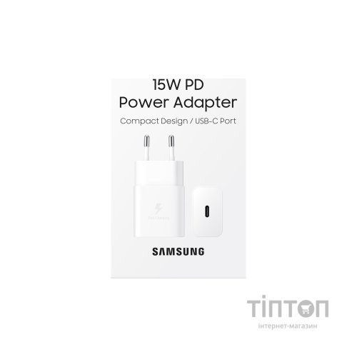 Зарядний пристрій Samsung 15W Power Adapter (w/o cable) White (EP-T1510NWEGRU)