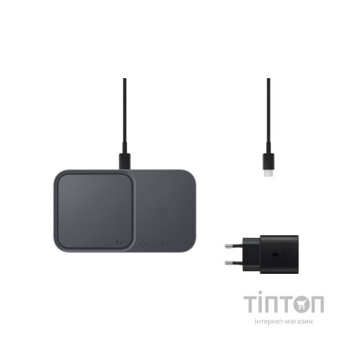 Зарядний пристрій Samsung 15W Wireless Charger Duo (with TA) Black (EP-P5400TBRGRU)