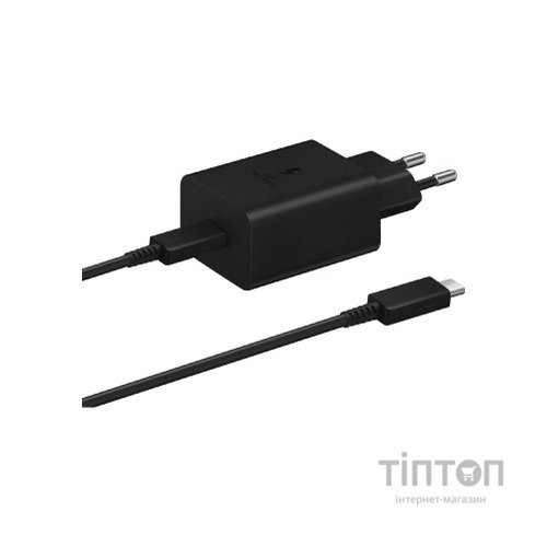 Зарядний пристрій Samsung 45W Compact Power Adapter (w C to C Cable) Black (EP-T4510XBEGRU)