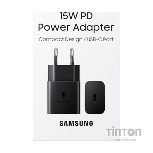 Зарядний пристрій Samsung USB-С 15W Black (EP-T1510NBEGEU)