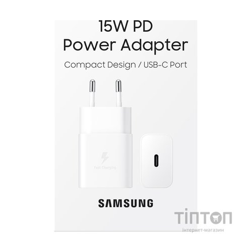 Зарядний пристрій Samsung USB-С 15W White (EP-T1510NWEGEU)