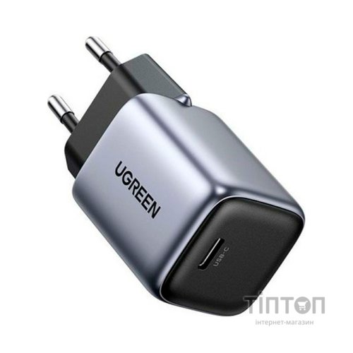Зарядний пристрій Ugreen 1xUSB 30W Gan Type-C PD Nexode Mini Grey CD319 (90666)