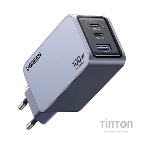 Зарядний пристрій Ugreen 3xUSB 100W (2xUSB-C+USB-A) Gan Nexode Pro X757 (25874)