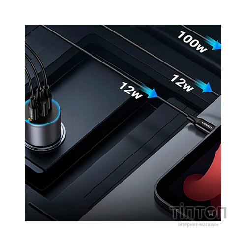 Зарядний пристрій Ugreen 3xUSB 130W (2xUSB-C+USB-A) QC3.0 (EC705) (35025)