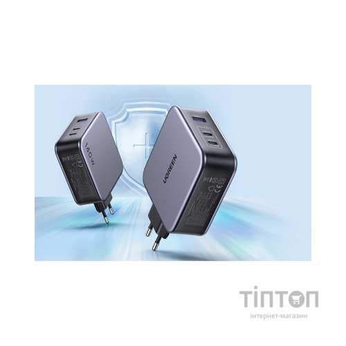 Зарядний пристрій Ugreen 3xUSB 140W (2хUSB-C+USB-A) Gan CD289 with C to C Cable 1.5m (90549)