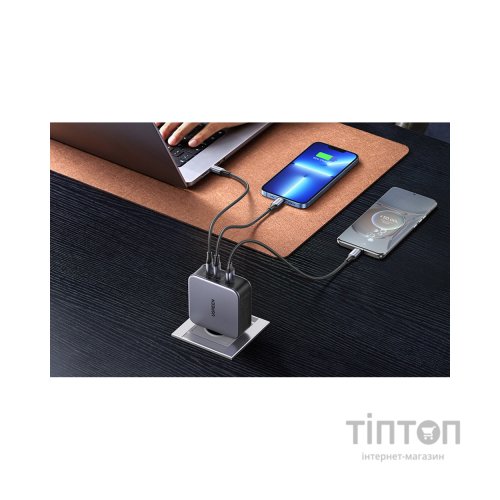 Зарядний пристрій Ugreen 3xUSB 140W (2хUSB-C+USB-A) Gan CD289 with C to C Cable 1.5m (90549)