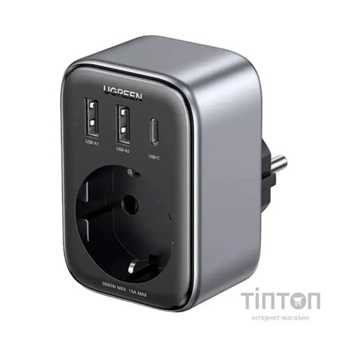 Зарядний пристрій Ugreen 3xUSB 30W Outlet Extender (2хUSB-A+USB-C) CD314 (90613)