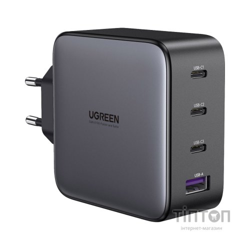Зарядний пристрій Ugreen 4xUSB 100W GAN (USB-A+3*USB-C) Tech Fast Charger CD226 Grey (90575)