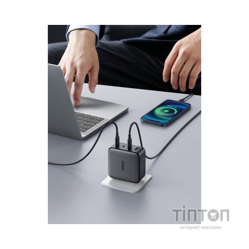 Зарядний пристрій Ugreen 4xUSB 100W GAN (USB-A+3*USB-C) Tech Fast Charger CD226 Grey (90575)