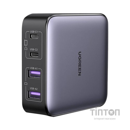 Зарядний пристрій Ugreen 4xUSB 65W (2хUSB-C+2xUSB-A) Gan CD327 (90747)