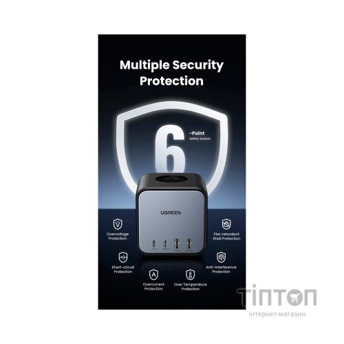Зарядний пристрій Ugreen 4xUSB 65W DigiNest Cube (2хUSB-C+2xUSB-A) CD268 (60113)