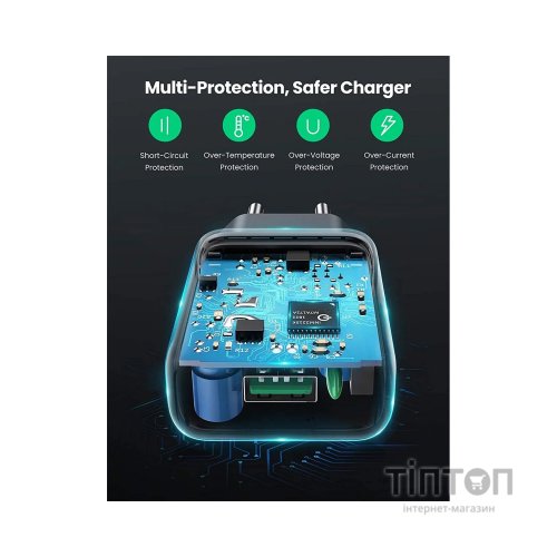 Зарядний пристрій Ugreen CD122 18W USB QC 3.0 Charger (Black) (70273)