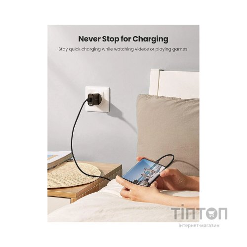 Зарядний пристрій Ugreen CD122 18W USB QC 3.0 Charger (Black) (70273)