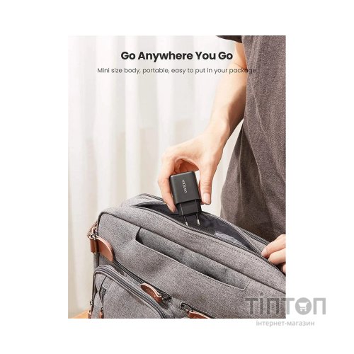 Зарядний пристрій Ugreen CD122 18W USB QC 3.0 Charger (Black) (70273)