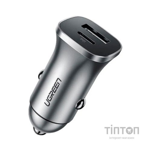 Зарядний пристрій Ugreen CD130 20W USB + Type-C PD Car Charger (Gray) (30780)