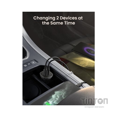 Зарядний пристрій Ugreen CD130 20W USB + Type-C PD Car Charger (Gray) (30780)