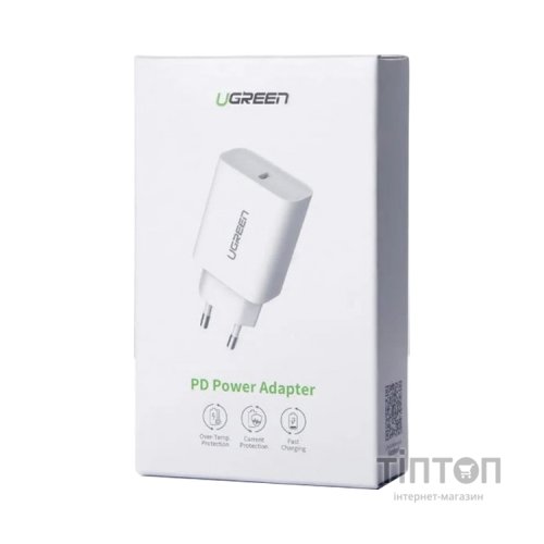 Зарядний пристрій Ugreen CD137 Type-C PD 20W Charger (White) (60450)