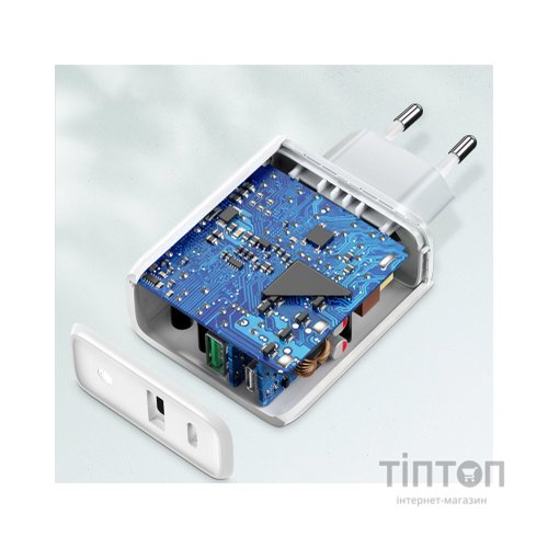 Зарядний пристрій Ugreen CD170 36W USB + Type-C Charger (White) (60468)