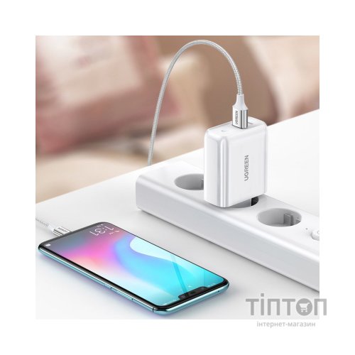 Зарядний пристрій Ugreen CD170 36W USB + Type-C Charger (White) (60468)
