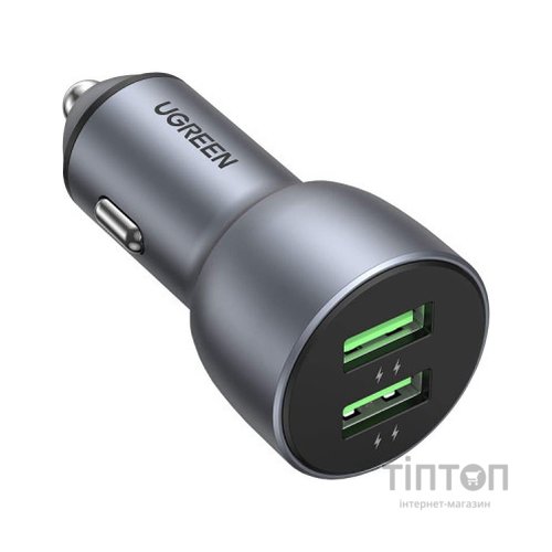Зарядний пристрій Ugreen CD213 36W 2xUSB QC 3.0 3A Car Charger (Dark Blue) (10144)