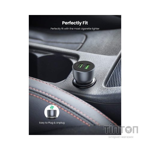 Зарядний пристрій Ugreen CD213 36W 2xUSB QC 3.0 3A Car Charger (Dark Blue) (10144)