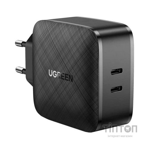 Зарядний пристрій Ugreen CD216 66W 2xType-C PD Charger (Black) (70867)
