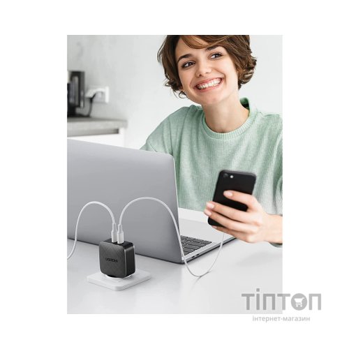 Зарядний пристрій Ugreen CD216 66W 2xType-C PD Charger (Black) (70867)