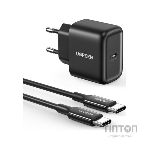 Зарядний пристрій Ugreen CD250 25W Type-C PD Charger + C-C 2m Cable Black (UGR-50581)
