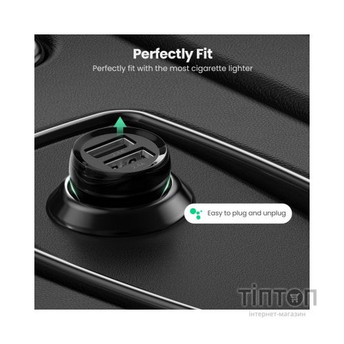 Зарядний пристрій Ugreen ED018 24W 2xUSB Car Charger (Black) (50875)