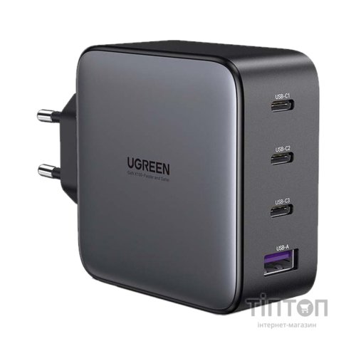Зарядний пристрій Ugreen Nexode USB-A+3*USB-C 100W GaN Te ch Fast Black (CD226)