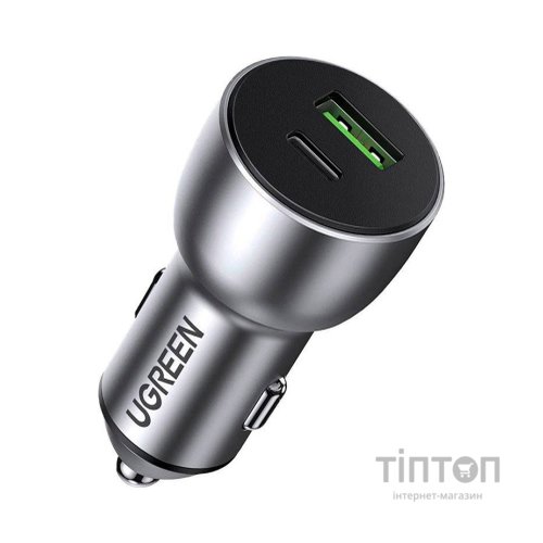 Зарядний пристрій Ugreen QC 3.0+QC 3.0 Dual USB-A 36W Fast Car Charger Space Grey (CD213) (60980)