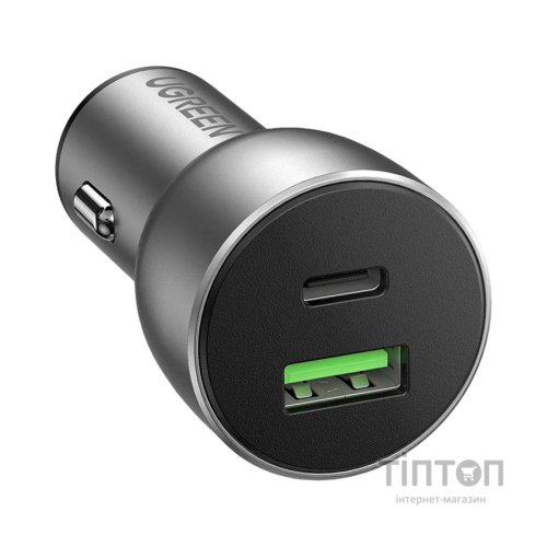 Зарядний пристрій Ugreen QC 3.0+QC 3.0 Dual USB-A 36W Fast Car Charger Space Grey (CD213) (60980)