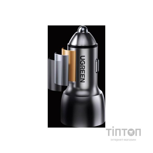 Зарядний пристрій Ugreen QC 3.0+QC 3.0 Dual USB-A 36W Fast Car Charger Space Grey (CD213) (60980)