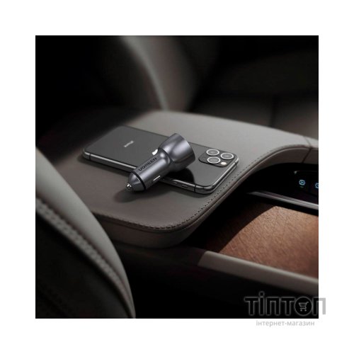 Зарядний пристрій Ugreen QC 3.0+QC 3.0 Dual USB-A 36W Fast Car Charger Space Grey (CD213) (60980)