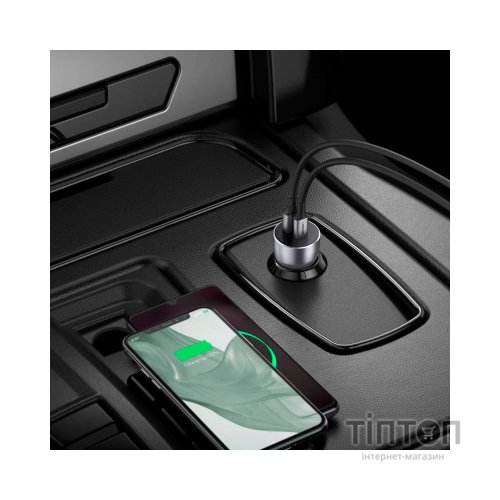 Зарядний пристрій Ugreen QC 3.0+QC 3.0 Dual USB-A 36W Fast Car Charger Space Grey (CD213) (60980)
