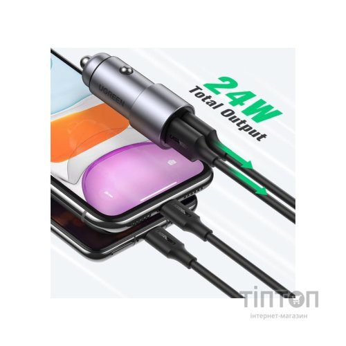 Зарядний пристрій Ugreen USB-A Dual 24W QC Grey (CD130) (50592)