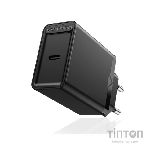 Зарядний пристрій Vention 1xUSB 20W (USB-С) PD black (FADB0-EU)