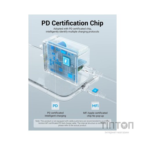 Зарядний пристрій Vention 1xUSB 20W (USB-С) PD black (FADB0-EU)