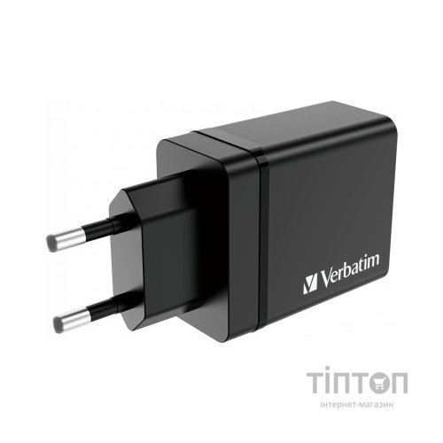 Зарядний пристрій Verbatim USB 30W PD3.0 4-ports black (49700)