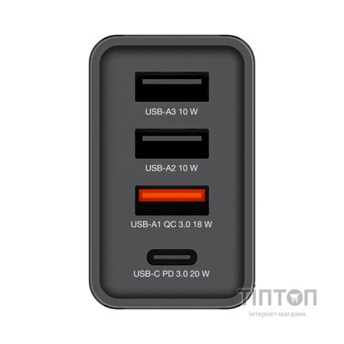 Зарядний пристрій Verbatim USB 30W PD3.0 4-ports black (49700)